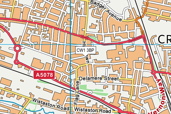 CW1 3BP map - OS VectorMap District (Ordnance Survey)