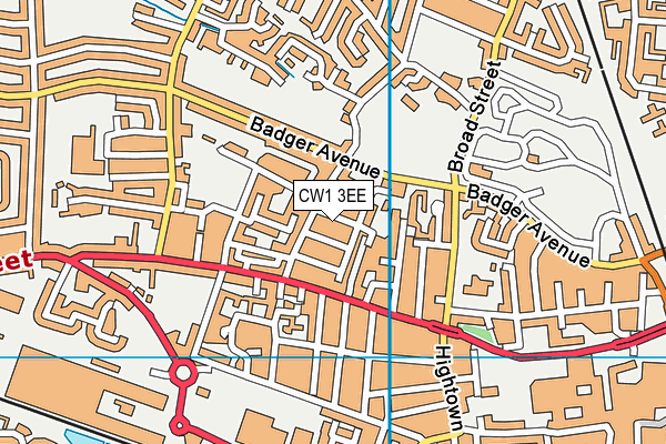CW1 3EE map - OS VectorMap District (Ordnance Survey)