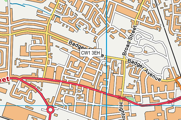 CW1 3EH map - OS VectorMap District (Ordnance Survey)