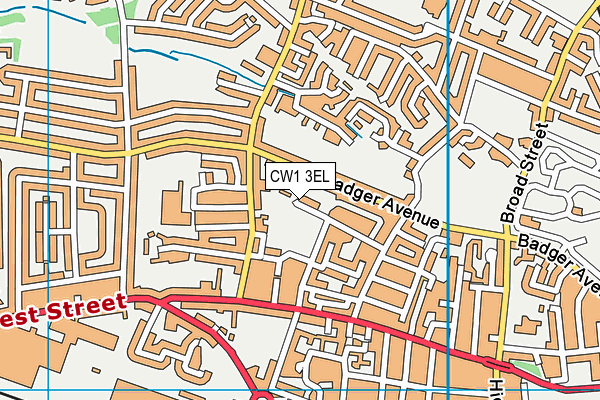 CW1 3EL map - OS VectorMap District (Ordnance Survey)