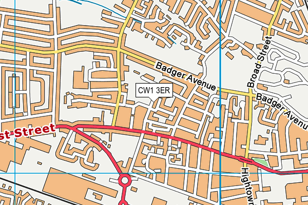 CW1 3ER map - OS VectorMap District (Ordnance Survey)