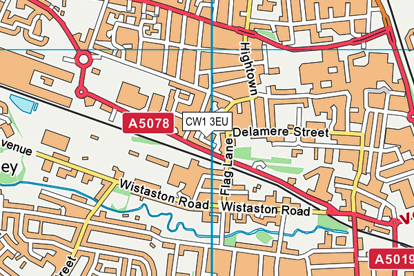 CW1 3EU map - OS VectorMap District (Ordnance Survey)