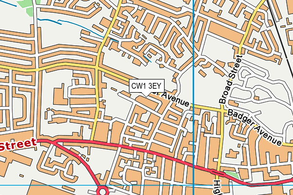 CW1 3EY map - OS VectorMap District (Ordnance Survey)