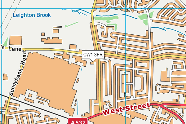 CW1 3FR map - OS VectorMap District (Ordnance Survey)