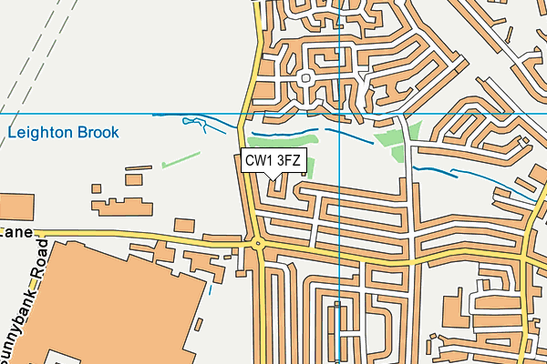 CW1 3FZ map - OS VectorMap District (Ordnance Survey)