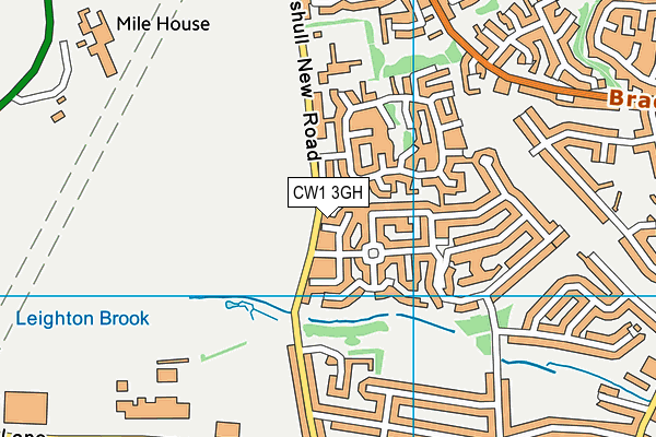 CW1 3GH map - OS VectorMap District (Ordnance Survey)