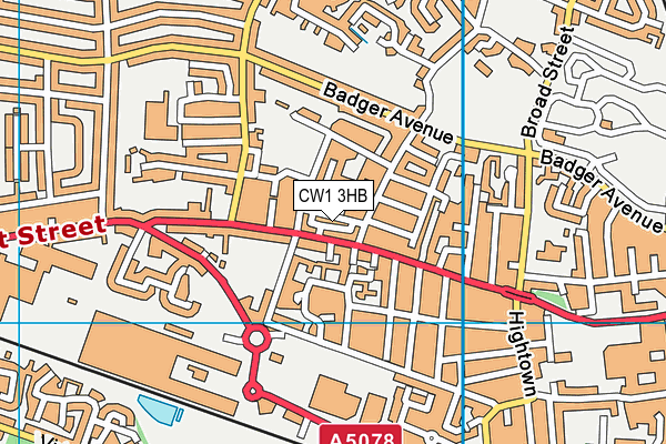 CW1 3HB map - OS VectorMap District (Ordnance Survey)