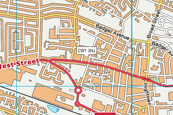 CW1 3HJ map - OS VectorMap District (Ordnance Survey)