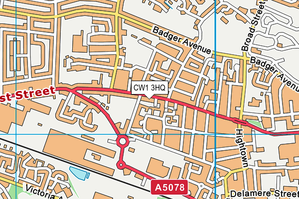 CW1 3HQ map - OS VectorMap District (Ordnance Survey)