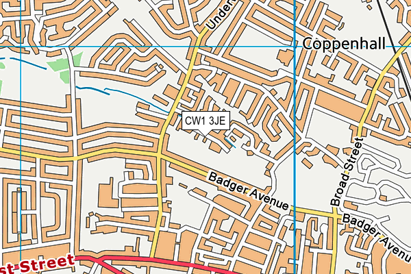 CW1 3JE map - OS VectorMap District (Ordnance Survey)