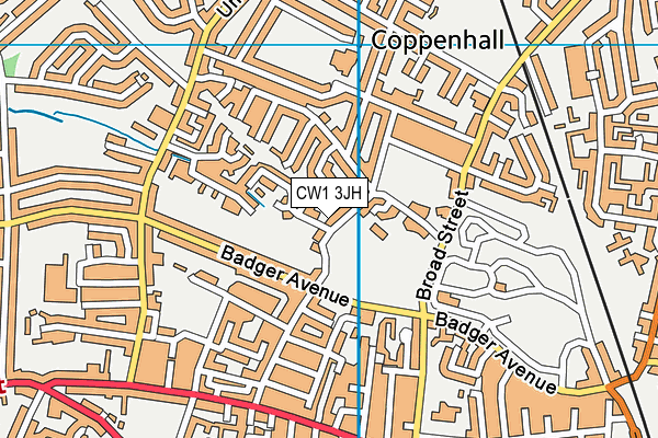 CW1 3JH map - OS VectorMap District (Ordnance Survey)