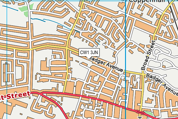 CW1 3JN map - OS VectorMap District (Ordnance Survey)