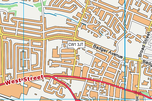 CW1 3JT map - OS VectorMap District (Ordnance Survey)