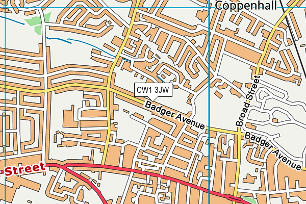 CW1 3JW map - OS VectorMap District (Ordnance Survey)