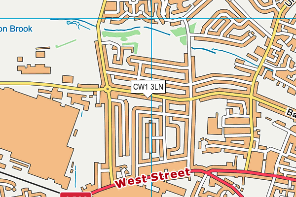 CW1 3LN map - OS VectorMap District (Ordnance Survey)