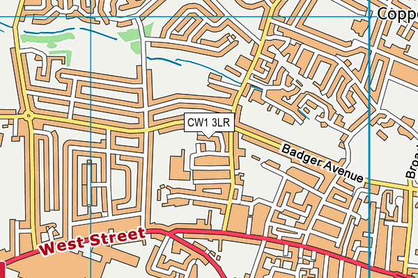 CW1 3LR map - OS VectorMap District (Ordnance Survey)