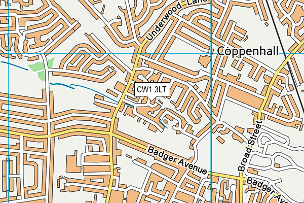 CW1 3LT map - OS VectorMap District (Ordnance Survey)