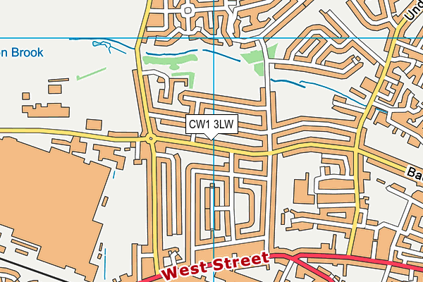CW1 3LW map - OS VectorMap District (Ordnance Survey)