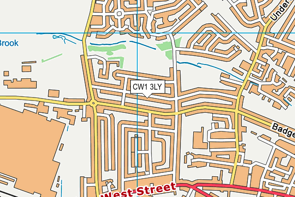 CW1 3LY map - OS VectorMap District (Ordnance Survey)