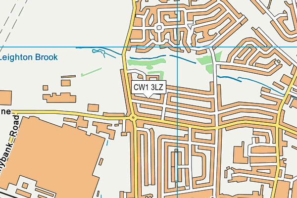 CW1 3LZ map - OS VectorMap District (Ordnance Survey)