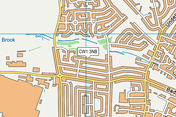 CW1 3NB map - OS VectorMap District (Ordnance Survey)