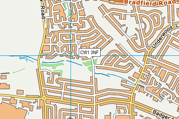 CW1 3NF map - OS VectorMap District (Ordnance Survey)