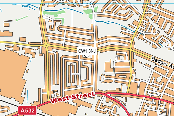 CW1 3NJ map - OS VectorMap District (Ordnance Survey)