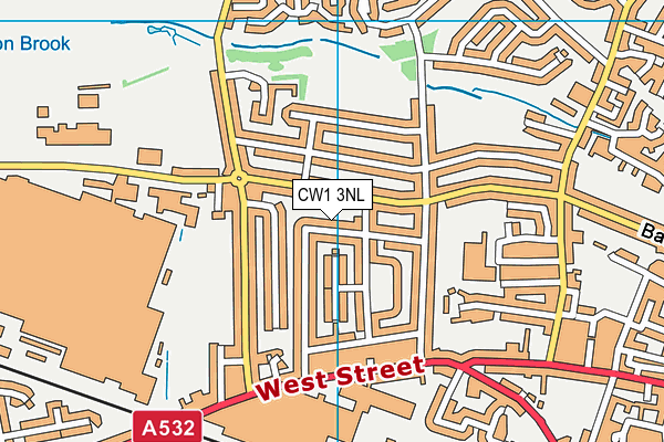 CW1 3NL map - OS VectorMap District (Ordnance Survey)