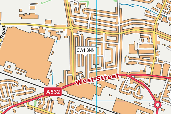 CW1 3NN map - OS VectorMap District (Ordnance Survey)