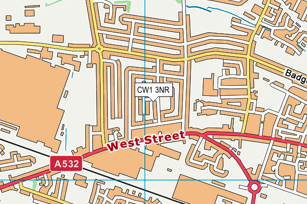 CW1 3NR map - OS VectorMap District (Ordnance Survey)