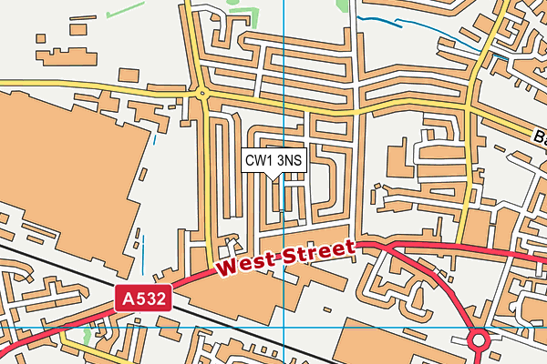 CW1 3NS map - OS VectorMap District (Ordnance Survey)