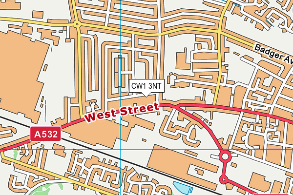 CW1 3NT map - OS VectorMap District (Ordnance Survey)