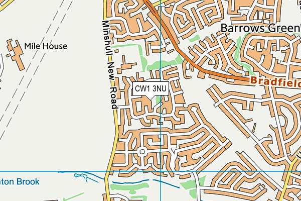 CW1 3NU map - OS VectorMap District (Ordnance Survey)