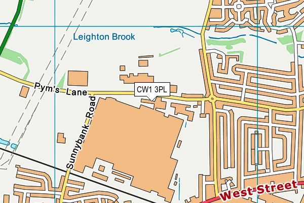CW1 3PL map - OS VectorMap District (Ordnance Survey)