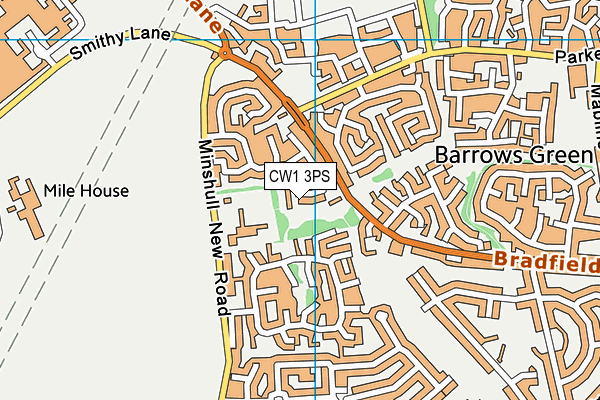 CW1 3PS map - OS VectorMap District (Ordnance Survey)