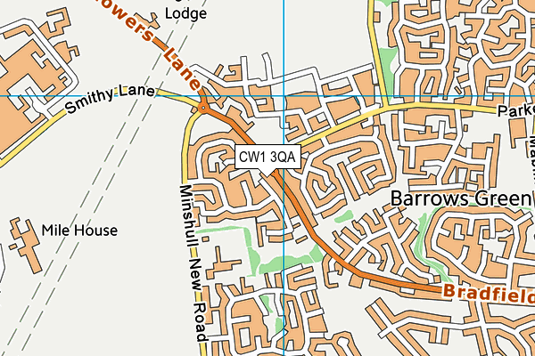 CW1 3QA map - OS VectorMap District (Ordnance Survey)