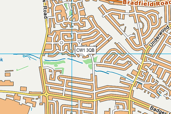 CW1 3QB map - OS VectorMap District (Ordnance Survey)