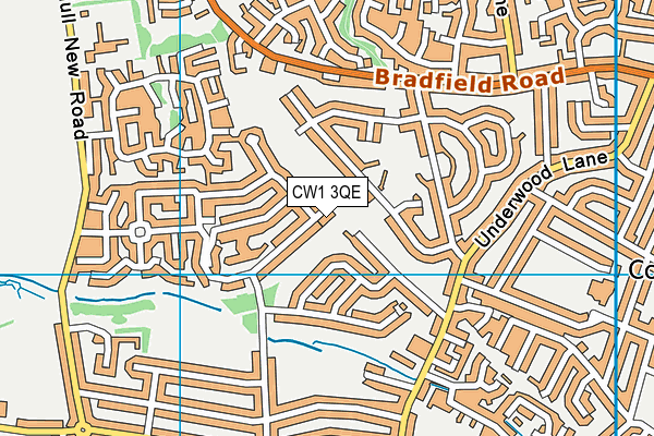 CW1 3QE map - OS VectorMap District (Ordnance Survey)