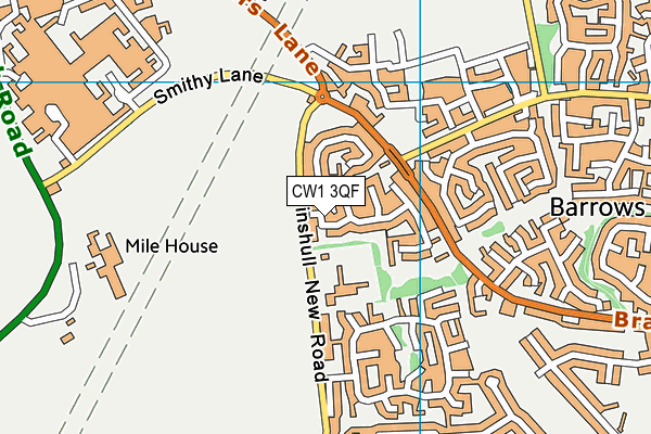 CW1 3QF map - OS VectorMap District (Ordnance Survey)