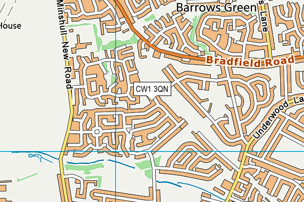 CW1 3QN map - OS VectorMap District (Ordnance Survey)