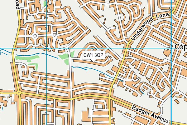 CW1 3QP map - OS VectorMap District (Ordnance Survey)
