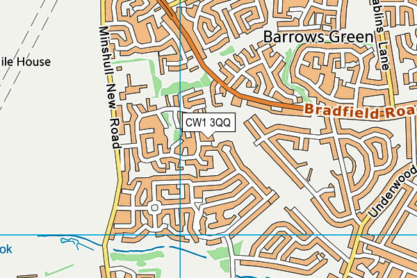 CW1 3QQ map - OS VectorMap District (Ordnance Survey)