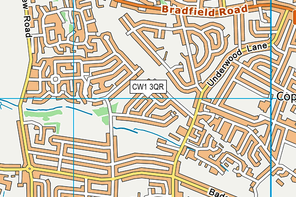 CW1 3QR map - OS VectorMap District (Ordnance Survey)