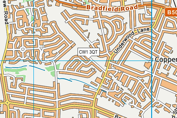 CW1 3QT map - OS VectorMap District (Ordnance Survey)