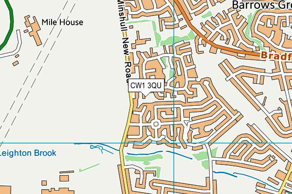 CW1 3QU map - OS VectorMap District (Ordnance Survey)