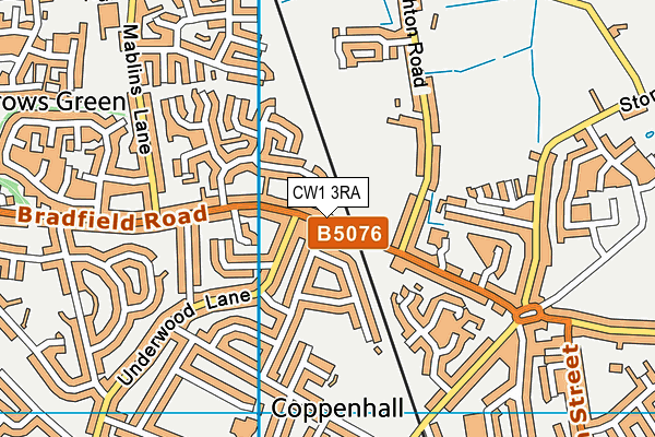 CW1 3RA map - OS VectorMap District (Ordnance Survey)