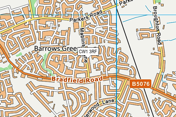 CW1 3RF map - OS VectorMap District (Ordnance Survey)