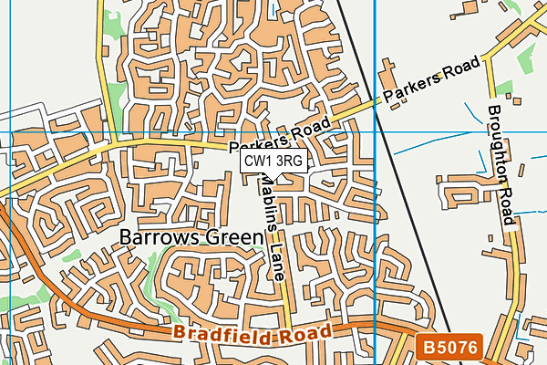 CW1 3RG map - OS VectorMap District (Ordnance Survey)