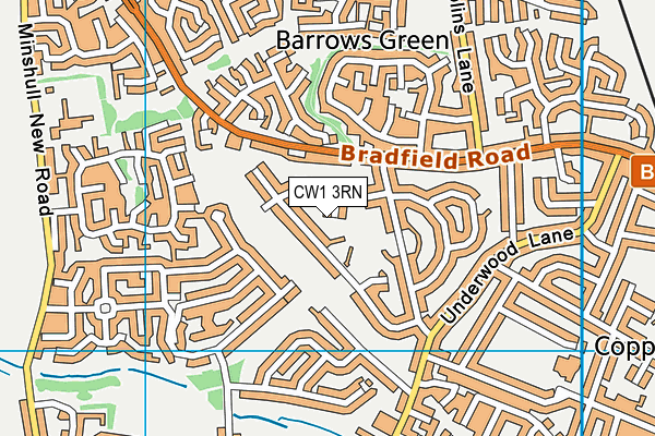 CW1 3RN map - OS VectorMap District (Ordnance Survey)