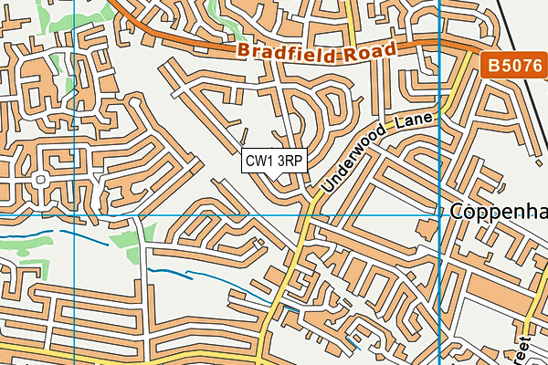CW1 3RP map - OS VectorMap District (Ordnance Survey)